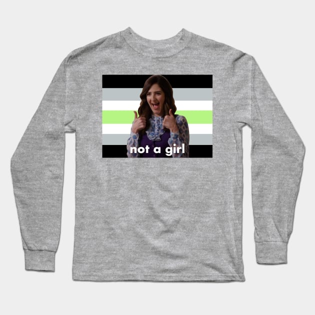 Agender Janet “Not a Girl” (The Good Place) Long Sleeve T-Shirt by bunky